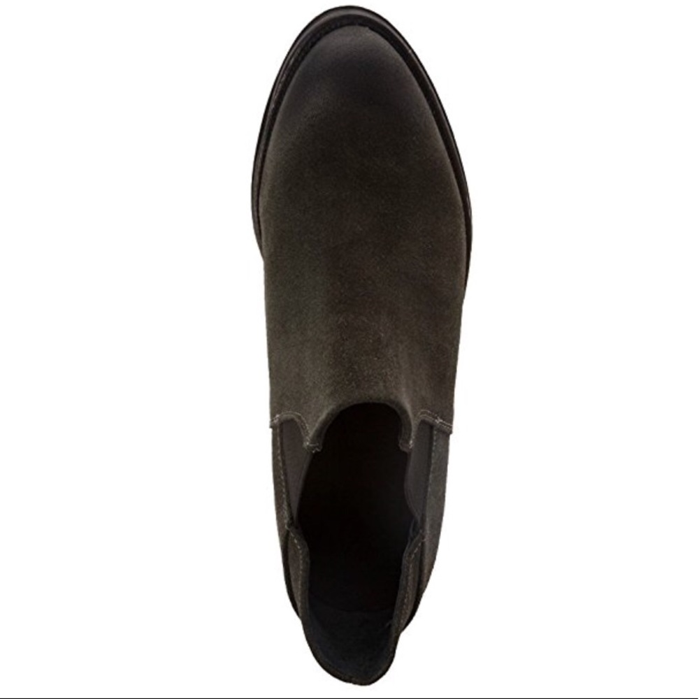 Gray Genuine Leather Burnished Toe Ankle Booties - Picture 7 of 7